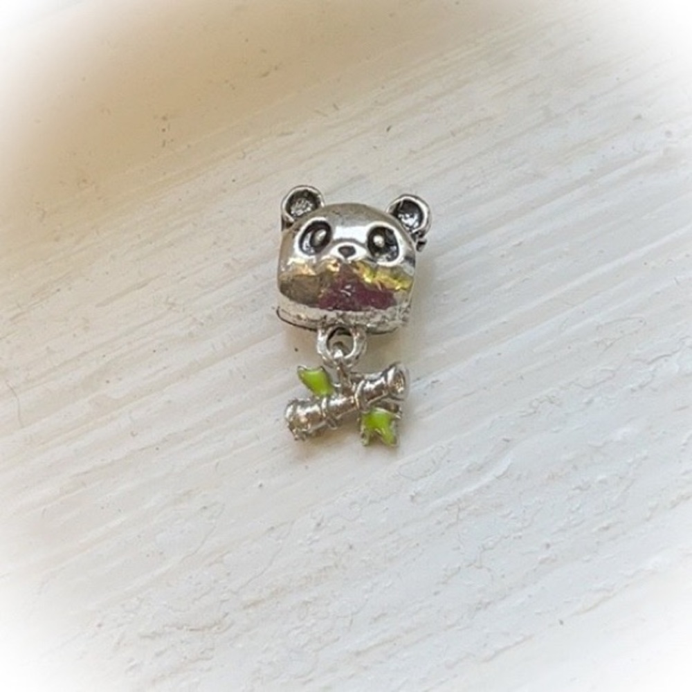 💕Bear with Bamboo Charm Large Hole💕